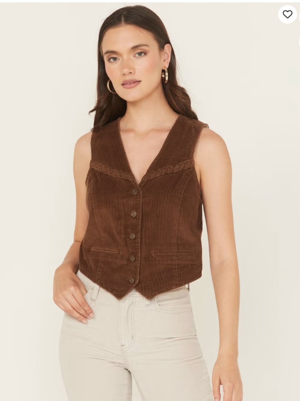 NWOT Levi's Braided Carafe Vest - Dark Brown XS